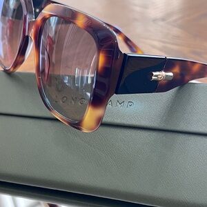 French Luxury Longchamp Oversized Tortoise Sunglasses